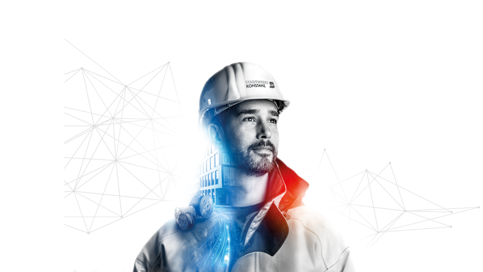 Monteuer für Glasfasernetzausbau der Satdtwerke Konstanz