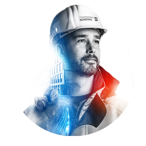 Monteuer für Glasfasernetzausbau der Satdtwerke Konstanz